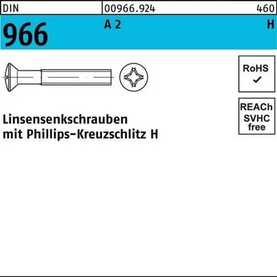 Produktbild von Reyher  966 V2a Senkschraube 6x 30 Kreuzschlitz (200 Stück)