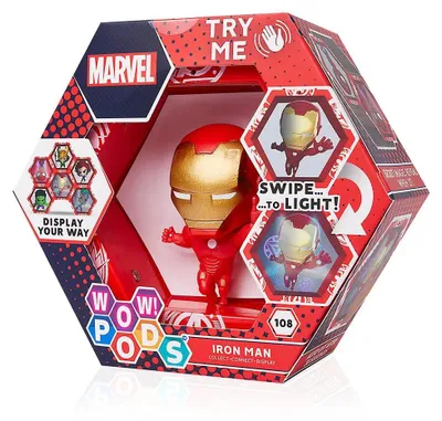 Immagine prodotto di Wow! Pods - Collezione Marvel - Iron Man - Figura da collezione con luce e sensore di movimento (Deqube 918MVL101601) DEQUBE