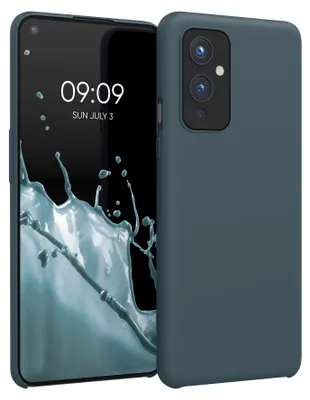 Produktbild von kwmobile Handyhülle für OnePlus 9 (EU/NA Version) Hülle - Case Silikon - Kabelloses Laden - Schutzhülle Cover in Dunkler Schiefer