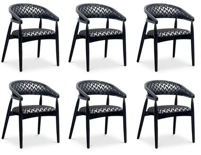 Obrázok produktu pre Sada 6 čalúnených stoličiek – elegantné, pohodlné a v modernom dizajne.