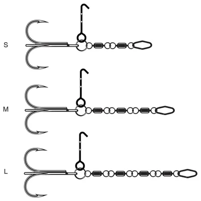 Produktbild von VMC Pike Chain - Stinger für Gummiköder, Größe:L - 2/0
