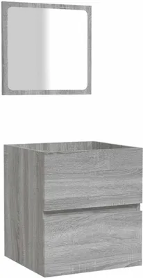 Produktbild von vidaXL Badschrank mit Spiegel Grau Sonoma Holzwerkstoff