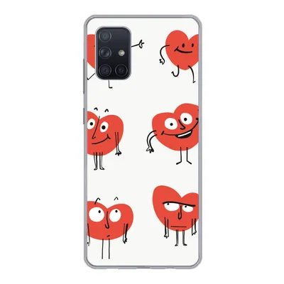 Produktbild von MuchoWow® Handyhülle Schutzhülle Hülle für Samsung Galaxy A51 5G Eine Illustration von neun Herzen mit Emotionen Silikon Softcase Handy Hülle - Abbildung