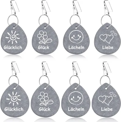 Produktbild von 8 Stück Tischdeckenbeschwerer Naturstein Tischdecken Beschwerer Draußen mit Stahl Klammer,Tischdeckenhalter Tischtuchbeschwerer mit 4 Aufdruck
