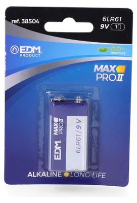 Image de Pile 9v Alkaline Edm Longue Durée, 9v, Alcaline - Edm