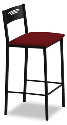 Productafbeelding van ASTIMESA - Keukenstoel met hoge bekleding en rugleuning - zwart frame