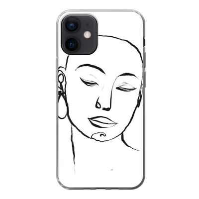 Produktbild von MuchoWow® Handyhülle Schutzhülle Hülle für iPhone 12 Frau - Gesicht - Porträt Silikon Softcase Handy Hülle - Schutzhülle