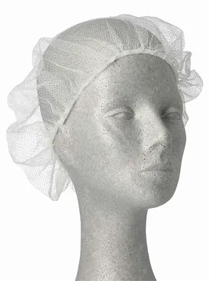 Produktbild von 200x Haarnetze Kopfhauben dezente Haarfixierung aus Nylon Ø 55-62 cm weiss