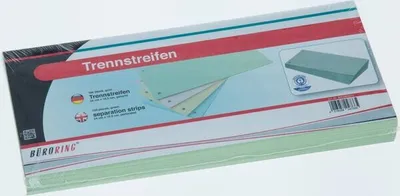 Produktbild von Büroring Trennstreifen grün 10,5x24cm, 190g/qm Karton, gelocht