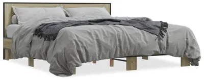 Immagine prodotto di vidaXL Struttura letto rovere Sonoma 200x200 cm in legno e metallo