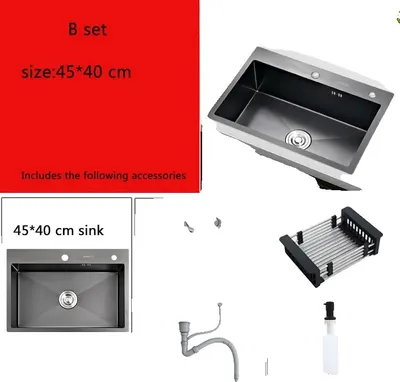 Produktbild von Edelstahl-Küchenspüle, inklusive Abtropfer und Seifenspender, WEISS