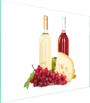 Produktbild von Glasschneidebrett Servierbrett 52x40 cm Wein-Design bruchsicher kratzfest hygienisch