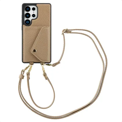 Image de Selencia Sera étui de téléphone avec cordon et porte-cartes pour le Samsung Galaxy S25 Ultra - Taupe