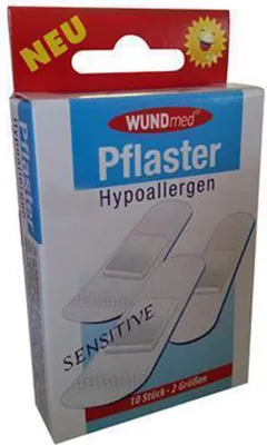 Produktbild von WUNDmed Pflaster Sensitiv Hypoallergen weiß 10 Stück