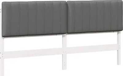 Productafbeelding van Gestoffeerd hoofdbord met hoofdeinde Wit en Lichtgrijs 180 cm