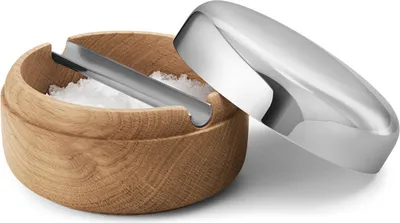 Produktbild von Georg Jensen ALFREDO SALT JAR, SS, MIRROR & OAK WOOD 10019509