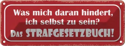 Produktbild von vianmo Blechschild 10x27 cm was daran hindert selbst zu sein Spruch Zitat