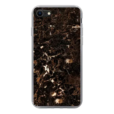 Produktbild von MuchoWow® Handyhülle Schutzhülle Hülle für iPhone 8 Marmor - Schwarz - Gold Silikon Softcase Handy Hülle - Schutzhaube