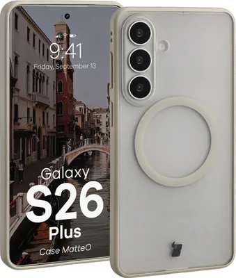 Produktbild von Handyhülle mit Magnetring für Galaxy S26 Plus, Bizon Case MatteO, Getönt-Beige