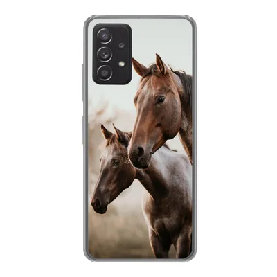 Produktbild von MuchoWow® Handyhülle Schutzhülle Hülle für Samsung galaxy a73 Pferde - Natur - Braun Silikon Softcase Handy Hülle - Handyhülle