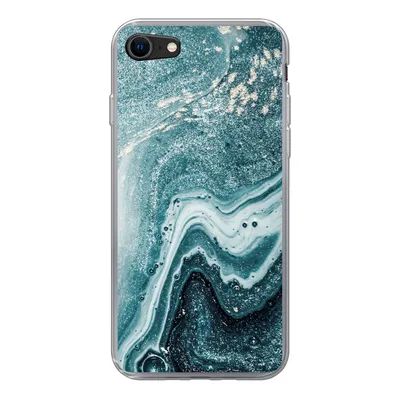 Produktbild von MuchoWow® Handyhülle Schutzhülle Hülle für iPhone 8 Naturstein - Glitter - Muster Silikon Softcase Handy Hülle - Schutzhaube