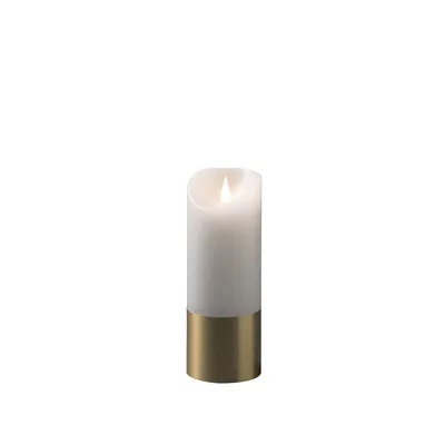 Produktbild von Konstsmide Weihnachtsbeleuchtung  LED Echtwachskerze weiß messing Banderol