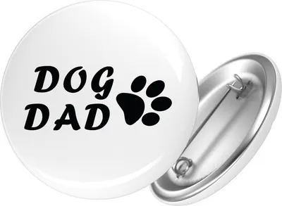 Produktbild von Huuraa Button Dog Dad Tapse 25mm rund mit Sicherheitsnadel Ansteckbutton Geschenkidee