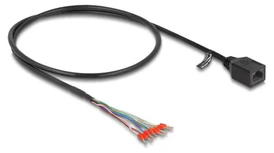 Image de Delock 88005 DELOCK Kabel RJ45 Buchse zu Aderendhülsen Cat.5e 50cm schw.