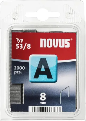 Zdjęcie produktu dla Novus A Typ 53/8, Zszywki paczka, 8 mm, Naprawa, 2000 zszywek, 53/8, Stal nierdzewna