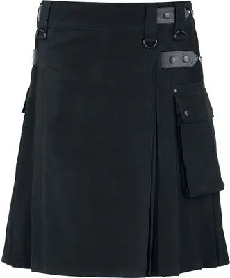 Produktbild von Black Premium by EMP Herren schwarzer Kilt mit aufgesetzter Tasche XXL