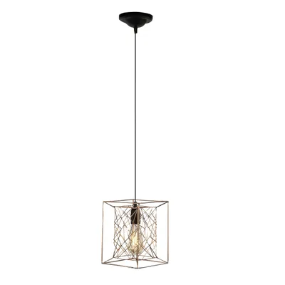 Produktbild von Brilliant Pendelleuchte Kago Kupfer Käfig Schwarz max. 60W E27 ohne Leuchtmittel kürzbar
