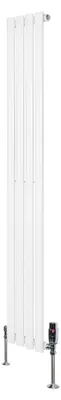 Produktbild von Gliederheizkörper mit TRV Chromventile – 1600mm x 240mm – Weiß