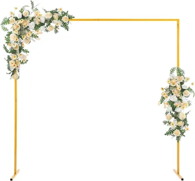 Produktbild von Hochzeitsbogen, Goldener Metallrahmen für Hochzeitsbogen, Blumenrahmen, 2×2M Metall Requisiten Bogen Ballonbogen für Hochzeiten Party Dekoration