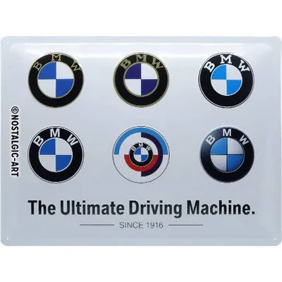 Image de Nostalgic-Art - Plaque en métal 30 x 40 cm - BMW - BMW Logo Evolution