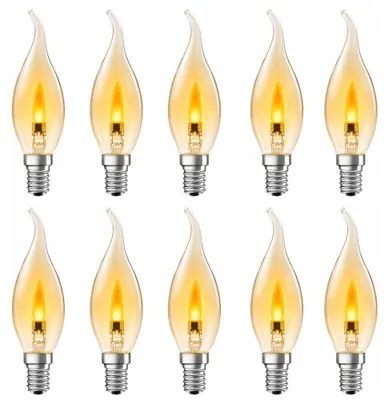 Image de 10 x LED filaments lumineux Bougie coup de vent 1W E14 clair Lumière scintillante Feu
