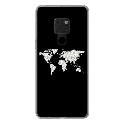Produktbild von MuchoWow® Handyhülle Schutzhülle Hülle für Huawei P40 Lite Weltkarte - Muster - Schwarz Silikon Softcase Handy Hülle - Handy
