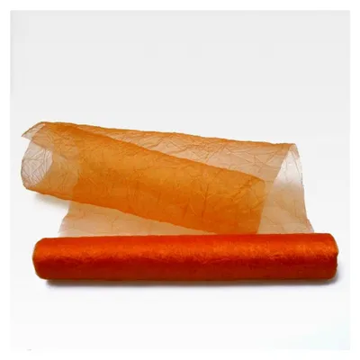 Produktbild von Tischläufer aus Crashorganza in Orange - 28 cm breit - 5 Meter Rolle