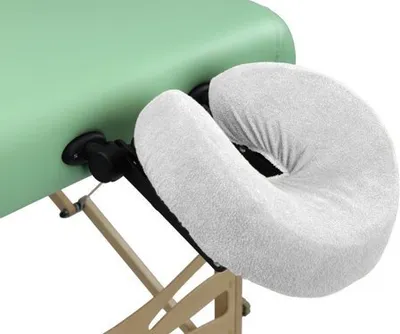 Produktbild von Habys Frottee Kopfstützenbezug mit Gummizug Spannbezug Massageliege Kopfpolsterbezug Weiß - Der perfekte Schutz für Kopfpolster und Nackenkissen