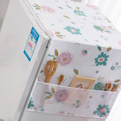 Zdjęcie produktu dla Osłona przeciwpyłowa do lodówki PEVA Domowa wodoodporna i olejoodporna osłona na lodówkę Ręcznik do kuchni Modny kwiat 130x55cm/51.2x21.7in