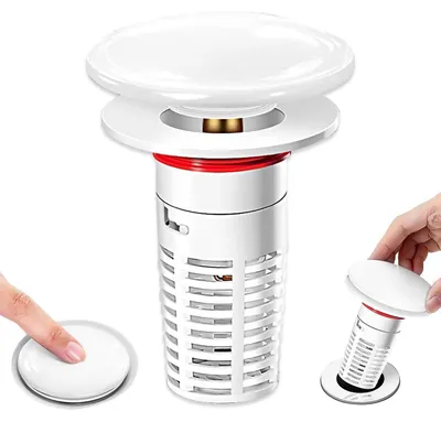 Image de Filtre de trop-plein pop-up pour lavabo, 1 pièce, en céramique et laiton, universel, pour un diamètre de 34-40 mm