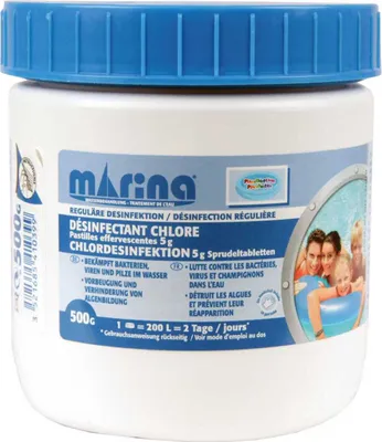 Produktbild von Chlor Desinfektion Tabs, 100 x 5g Chlordesinfektion für Planschbecken ( 200 Liter ), für sauberes und hygienisches Poolwasser
