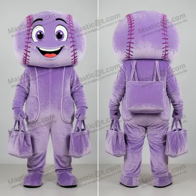 Image de Mascotte MASTICOT Baseball Ball en Velours Lavande
