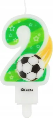 Produktbild von Kerze Zahl 2, mit Kugel, 7,8 cm, 1 Stk.