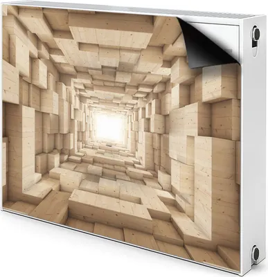 Produktbild von Magnet Heizung Verkleidung Abdeckung Heizung Heizkörperabdeckung 100x60 cm  - Abstraktion, Holz