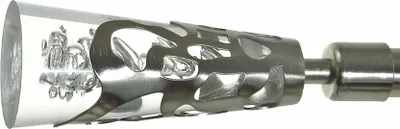 Produktbild von Endstück f. 19mm Gardinenstangen Edelstahl Look Kappe Kristall - Designs wählbar