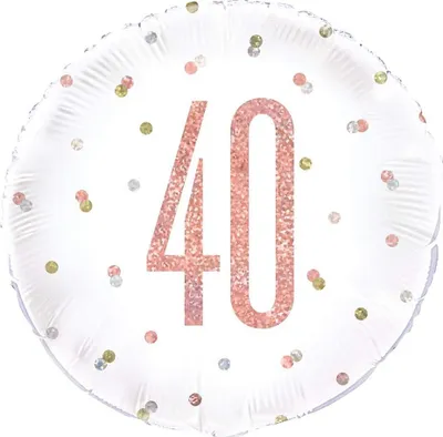 Produktbild von Folienballon zum 40. Geburtstag, Roségold, 45 cm