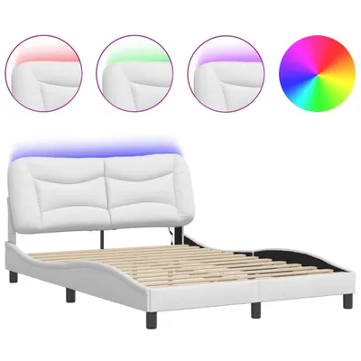 Produktbild von Bettgestell mit LED ohne Matratze "Hvar" Weiß 140x190 cm