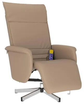 Produktbild von vidaXL Massagesessel mit Fußteil Cappuccino-Braun Kunstleder