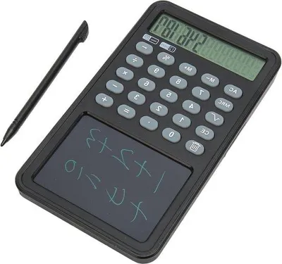 Immagine prodotto di Calcolatrice ingegneristica professionale a 12 cifre con ampio display LCD e tavoletta scrivibile, colore nero.