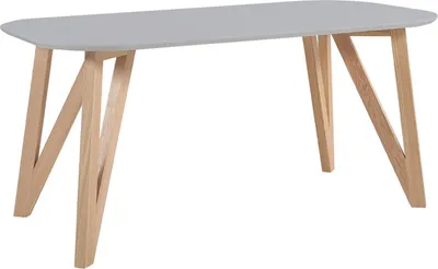 Produktbild von SalesFever Esstisch skandinavisches Design | Gestell Holz massive Eiche | Tischplatte MDF grau lackiert | 120x80x76 cm